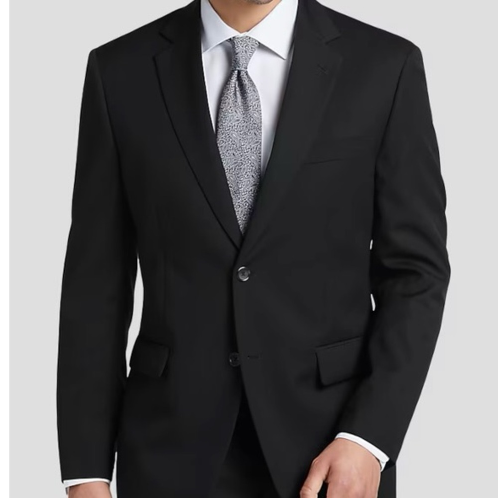 Pronto Uomo Platinum Black  Suit Jacket with Notch Lapels